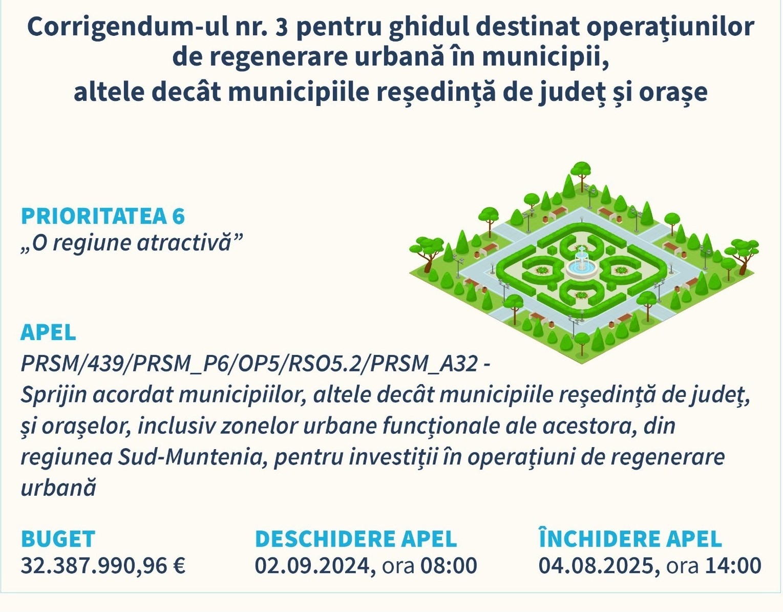 ADR Sud-Muntenia: Nou termen de depunere pentru proiectele de regenerare urbană